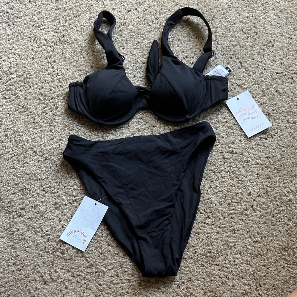 Black Women's Swimwear Set Dippin’ Daisy’s BNWT